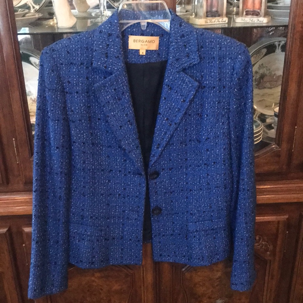 Bergamo Blue Tweed Blazer Size 4